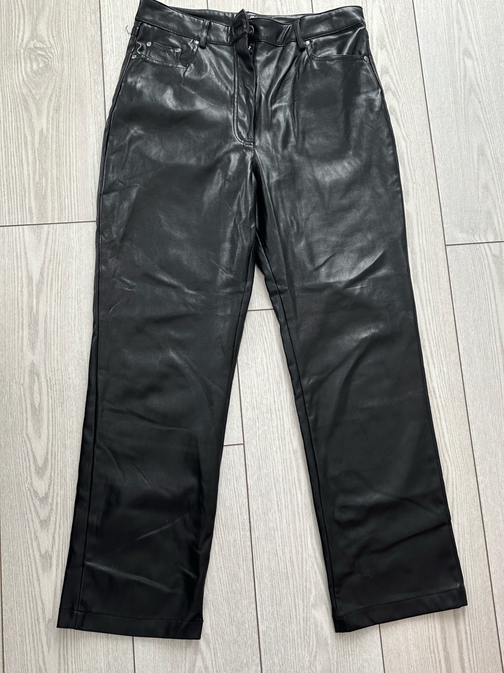 7 for all Mankind Women's Black Faux Leather Leggings Medium